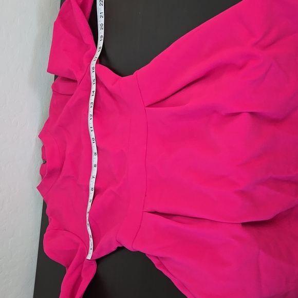 Artelier Nicole Miller Hot Pink Minidress With Keyhole Exposed Zipper Size 4 - Picture 9 of 11
